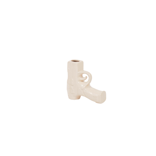 Silent Shot – White Ceramic Vase